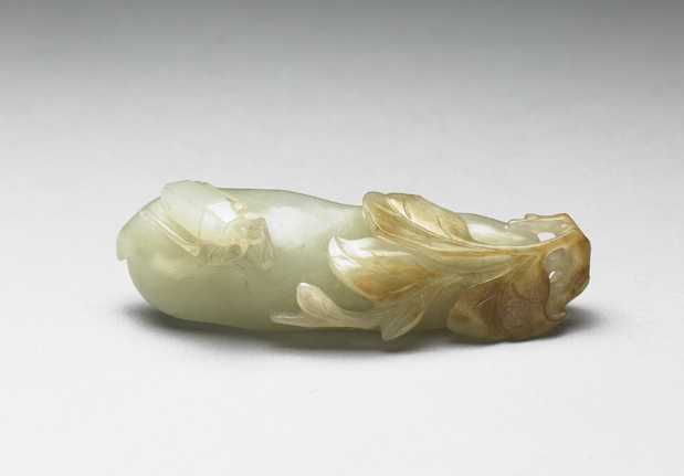 Jade pendant in the shape of a legume, Qing dynasty (1644-1911)-China Archive